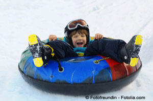 Skijacke beim Rodeln